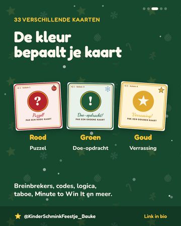 Opdrachtkaart uit het Kerst Dobbelspel
